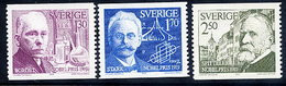 SWEDEN 1979 Nobel Prizewinners  MNH / **.  Michel 1093-95 - Unused Stamps