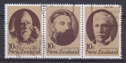 New Zealand 1979 Mi. 764-66 New Zealander Statesmen Neuseeländische Staatsmänner 3-Stripe Dreierstreife - Gebraucht