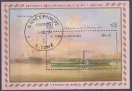 1984 Sao Tome And Principe 928/B152 Used Ships - Overprint UPU 12,00 € - UPU (Wereldpostunie)