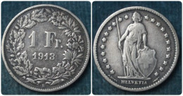 M_p> Svizzera 1 Franco 1913 In Argento, 5,0 Grammi Titolo 835/oo - 1 Franken