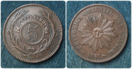 M_p> Uruguay 5 Centesimos 1857 Bei Rilievi - Uruguay