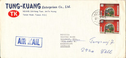 Taiwan Cover Sent Air Mail To Denmark - Lettres & Documents
