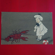 ILLUSTRATEUR A IDENTIFIER HOMARD ET ENFANT - 1900-1949