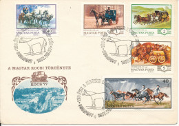 Hungary Cover With Special Postmark Budapest 17-7-1977 Stagecoach Horses With Cachet - Covers & Documents