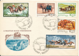 Hungary Cover With Special Postmark Budapest 17-7-1977 Stagecoach Horses With Cachet - Brieven En Documenten