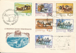 Hungary Cover With Special Postmark Budapest 17-7-1977 Stagecoach Horses With Cachet - Brieven En Documenten