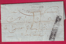 MARQUE ARMEE ITALIE 19EM Don + LE GENERAL EN CHEF DE L'ARMEE D'ITALIE POUR LA PIETRA AU DOS BELLE VIGNETTE LETTRE - Army Postmarks (before 1900)