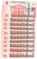 Suriname 10x 5 Dollars 2012 UNC - Surinam