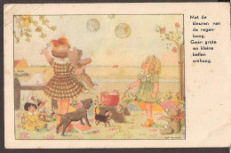 1938 - Des Enfants, Ours En Peluche, Dolls, Bear, Dog And Cat. - Dessins D'enfants