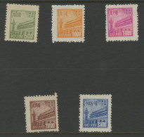 CHINA NORTH EAST - 1950 MICHEL #162, 163, 164, 169, 170. All Unused. - Chine Du Nord-Est 1946-48