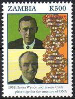 ZAMBIA 1v MNH** Watson & Crick - DNA Structure - ADN - Genetic Génétique Genética Health Médecine Medicine Medicina - Médecine