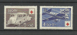 FINNLAND FINLAND 1944 Michel 279 & 281 * Red Cross Transport Auto Flugzeug - Other & Unclassified