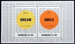 Denmark 2018 MiNr.1947/48 (Bl.69) Yoko Ono: Transmission Exhibition In Copenhagen. Moon And Sun. Dream  ( Lot Mappe  ) - Ungebraucht