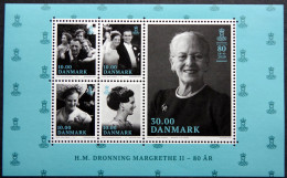 Denmark 2020   80 Years Of Danish Queen Margarethe II  MiNr.2007-11 BLOCK 74 MNH (**)  ( Lot MP ) - Nuovi