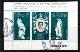 1977 British Antarctic Territory,  25th Anniversary Of The Coronation 1953. Miniature Sheet. Emperor Penguin. VFU - Gebruikt