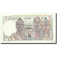 Billet, French West Africa, 5 Francs, 1943, 1943-08-17, KM:36, SPL - États D'Afrique De L'Ouest