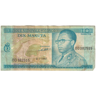 Billet, République Démocratique Du Congo, 10 Makuta, 1967, 1967-01-02, KM:9a - République Démocratique Du Congo & Zaïre