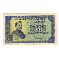 Billet, Tchécoslovaquie, 20 Korun, Undated (1945), KM:61a, SUP - Checoslovaquia