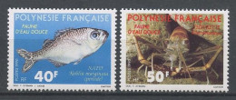 POLYNESIE 1990 N° 352/353 ** Neufs MNH Superbes C 3.50 € Faune Marine Poissons Fishes Kuhlia Marginata Macrobrachium - Neufs