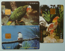 CUBA - Chip - Group Of 3 - ETECSA - Birds - Used - Cuba