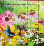 Tajikistan  2023  Flora Fauna  Butterflies Bees, Insects  S/S  MNH - Alimentation