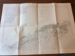 Belle Carte Générale Cartonnée Côte De L'algérie Alger / Maroc Sous Marin Galatée 1936 . Imprimerie Renage 38 Isére - Nautical Charts