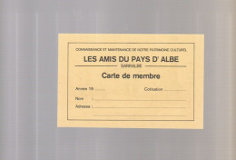 Vieux Papiers - Carte De Membre Les Amis Du Pays D'Albe- Sarralbe Chapelle De La Montagne Léo Bircker - Tessere Associative