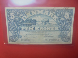 DANEMARK 5 KRONER 1942 Préfix "H" Circuler (B.30) - Denemarken