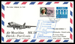 FFC Air Mauritius  Zurich-Port Louis 1985 - Posta Aerea