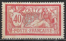CRETE 1902 French Office : Stamps Of 1900 With Inscription CRETE 40 C Rose / Green Vl. 11 MH - Crète
