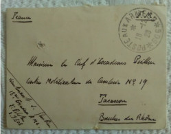 ENVELOPPE FM MILITAIRE Troupes Du Levant.POSTE AUX ARMEES SP 606 Tàd 18 12 1928 Coordonnées Militaires Du Lieutenant - Cartas & Documentos