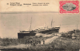 CONGO BELGE - Shinkakasa - Steamer Chargeant Des Galets - Carte Postale Ancienne - Congo Belge