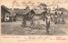 CONGO - Village Indigène - Carte Postale Ancienne - Congo Belge