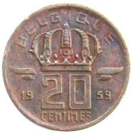 Pièce De Monnaie 20 Centimes 1959    Version Belgique - 20 Cent