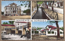 CPSM 84 - SORGUES - SOUVENIR DE - TB CP Multivue Dont La Mairie , La Sorgue , L'Ouvèze Et La Poudrerie - Sorgues