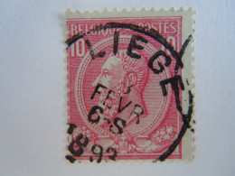 België Belgique Leopold II Fevr 1893 Liège COB 46 O - 1884-1891 Léopold II