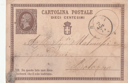 Italie Entier Postal  RIMINI 2/11/1874 Pour Bologna - Ganzsachen