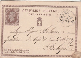 Italie Entier Postal TERAMO 5/9//1874 Pour Bologna - Stamped Stationery