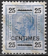 CRETE 1904-05 Austrian Office Stamps Of 1904 With Black Overprint 25 Centimes / 25 H Blue With Shiny Lines Vl. 10 MH - Kreta