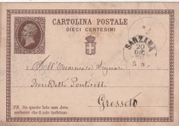 Italie Entier Postal SARZANA  20/12/1876 Pour Grosseto - Ganzsachen