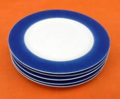 5 Assiettes à Dessert   Porcelaine Tognana Italy   Blanc / Bleu - Sin Clasificación