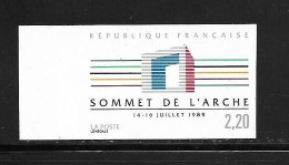 FRANCE 1989 SOMMET DE L'ARCHE YVERT N°2600 NEUF MNH** NON DENTELE - 1981-1990
