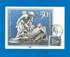 Berlin 1981  Mi.Nr. 647 , Armor Und Psyche - Reinhold Begas - Maximum Card - Erstausgabetag Berlin 16.07.1981 - Maximumkarten (MC)