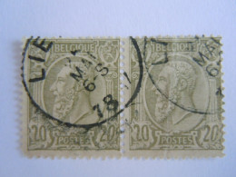 België Belgique Leopold II Pair Mai Liege COB 47 O - 1884-1891 Léopold II