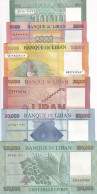 LEBANON Complete Set 1.000, 5.000, 10.000, 20.000, 50.000 And 100.000 Livres 2016/2023 UNC - Liban