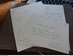 IM19-7 2X Invitation Baron Wauthier Bonaert  Comtesse Natacha De Ribaucourt  Foy Notre Dame 1997 - Wedding