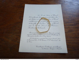 I9-1 Invitation  Comtesse Lucie D'Ursel  Comte Lionel De Warren 1951 Oostkamp - Wedding