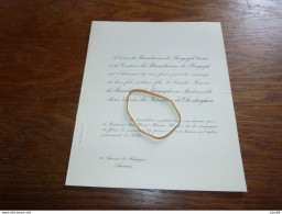 I12-5 Invitation Comte Xavier De Brouchoven De Bergeyck Marie-Thérèse De Kerchove De Denterghem - Mariage