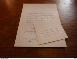 I6-7 Invitation Nicole Nagelmackers William Henricks Château De Jevoumont Theux 1954 - Mariage