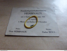 NA7  LC246 Souvenir Baptême Francine Herbinaux 1924 - Naissance & Baptême